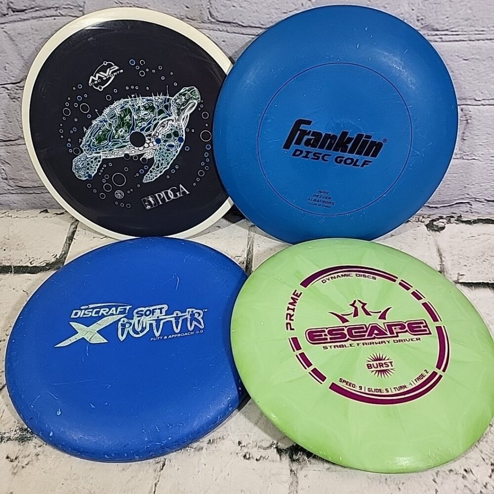 Disc Golf Discs‎ Lot Of 4 Franklin Discraft PDGA Escape Drivers Soft Putter